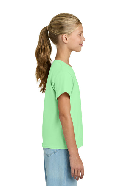 Right View of MintGreen Gildan Youth Light Cotton Tee 3000B plain