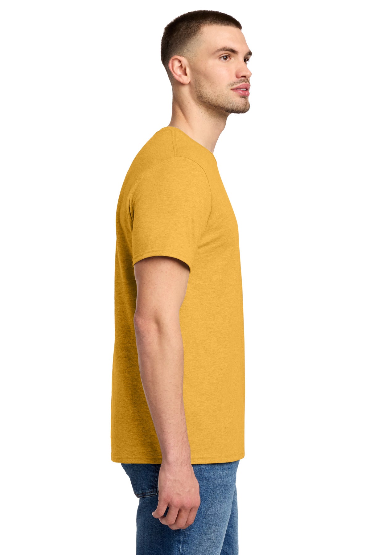 Right View of MustardHtr Jerzees Premium Blend Ring Spun T-Shirt 560M plain