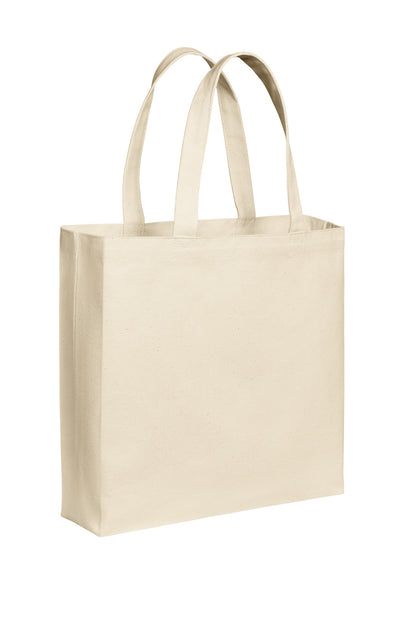 Right View of Natural Port Authority Cotton Canvas Tote BG424 plain