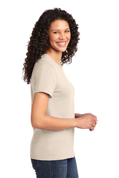 Right View of Natural Port & Co Women's Essential Tee. LPC61 plain