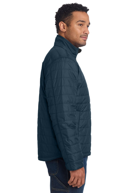 Right View of Navy Carhartt Gilliam Jacket. CT102208 plain