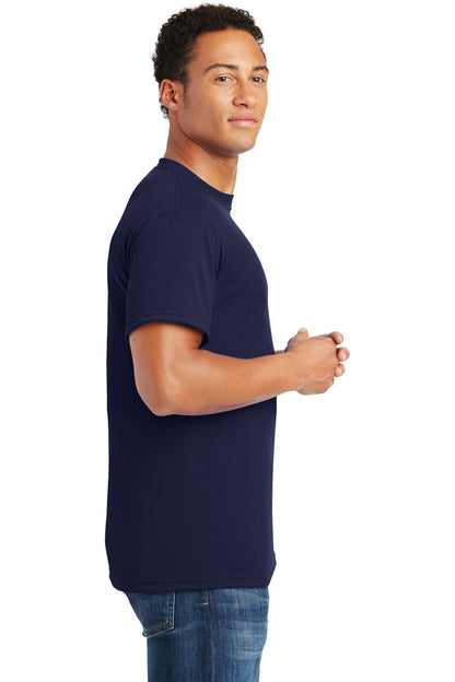 Right View of Navy Jerzees Dri-Power 100% Polyester T-Shirt. 21M plain