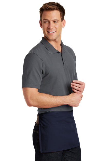 Right View of Navy Port Authority Waist Apron with Pockets. A515 plain