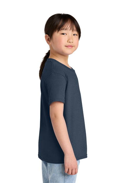 Right View of NavyMist Gildan Youth Softstyle CVC Tee 64000BCVC plain