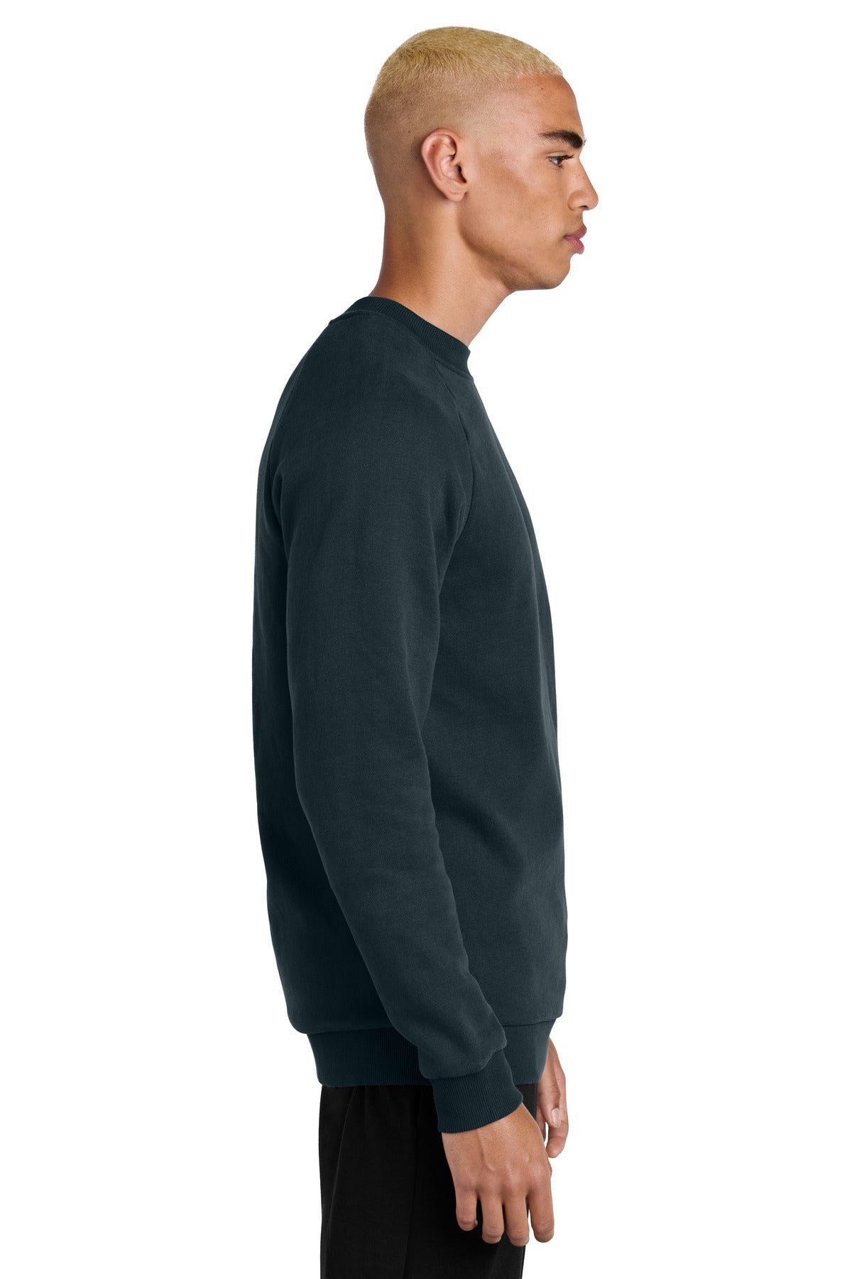 Right View of NewNavy District Cloud Fleece Crew DT7804 plain