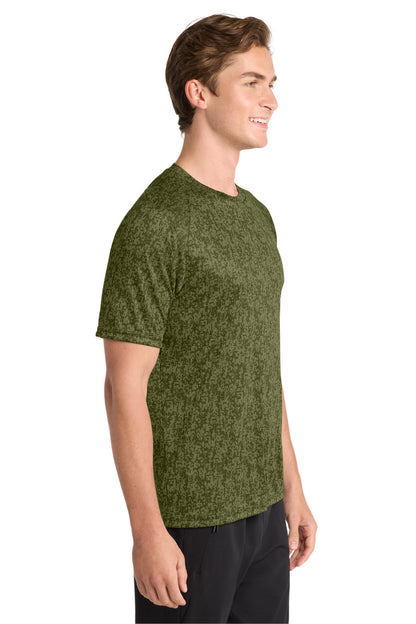 Right View of Olive Drab Grn Sport-Tek Digi Camo Tee. ST460 plain