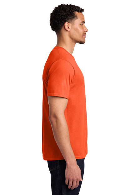 Right View of Orange Port & Co Fan Favorite Tee. PC450 plain