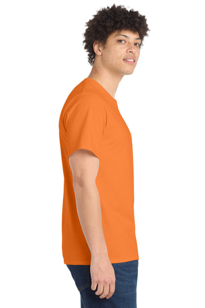 Right View of Orange Sherbet Port & Co Essential Tee. PC61 plain