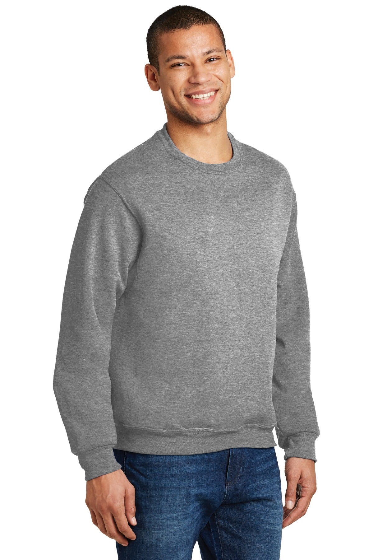 Right View of Oxford Jerzees - NuBlend Crewneck Sweatshirt. 562M plain