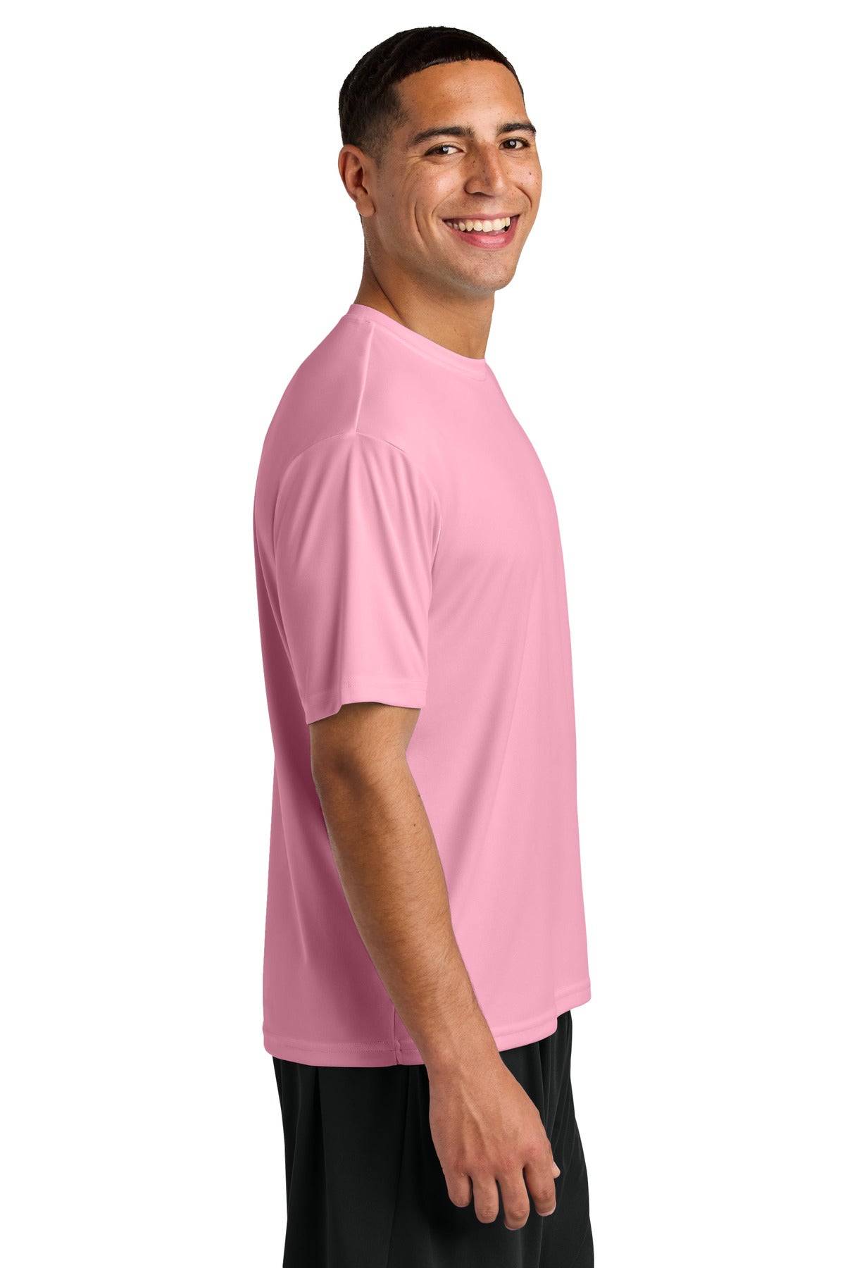 Right View of Pink A4 Cooling Performance Short Sleeve Tee A4N3142 plain