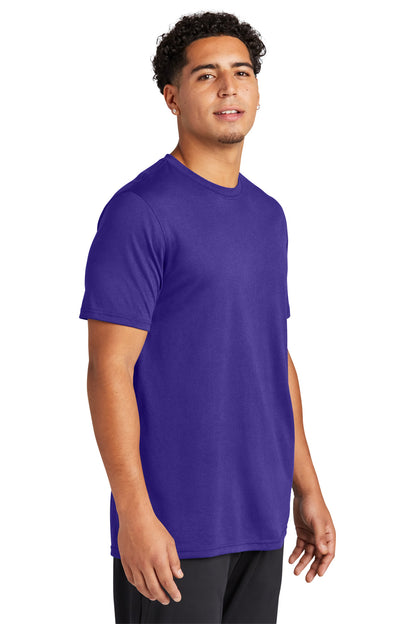 Right View of Purple Sport-Tek Echo Tee ST760 plain