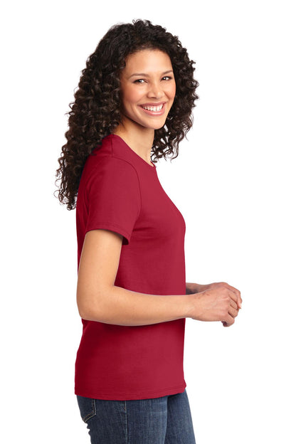 Right View of Red Port & Co Women's Essential Tee. LPC61 plain