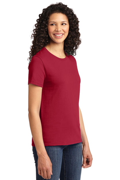 Right View of Red Port & Co Women's Essential Tee. LPC61 plain