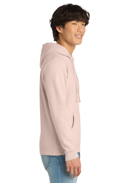 Right View of Rosewater Pink District V.I.T. Fleece Hoodie DT6100 plain
