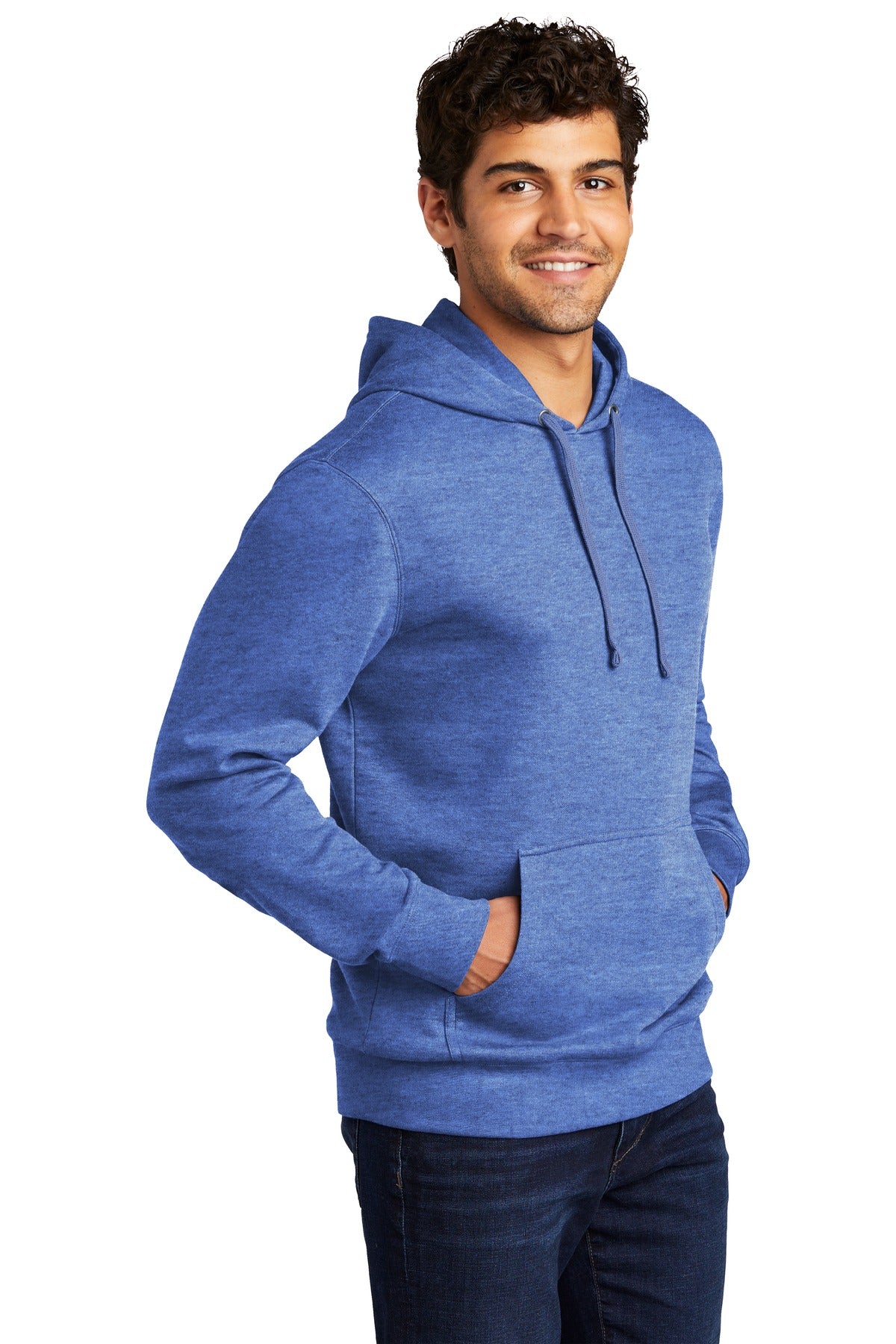 Right View of Royal Frost District V.I.T. Fleece Hoodie DT6100 plain