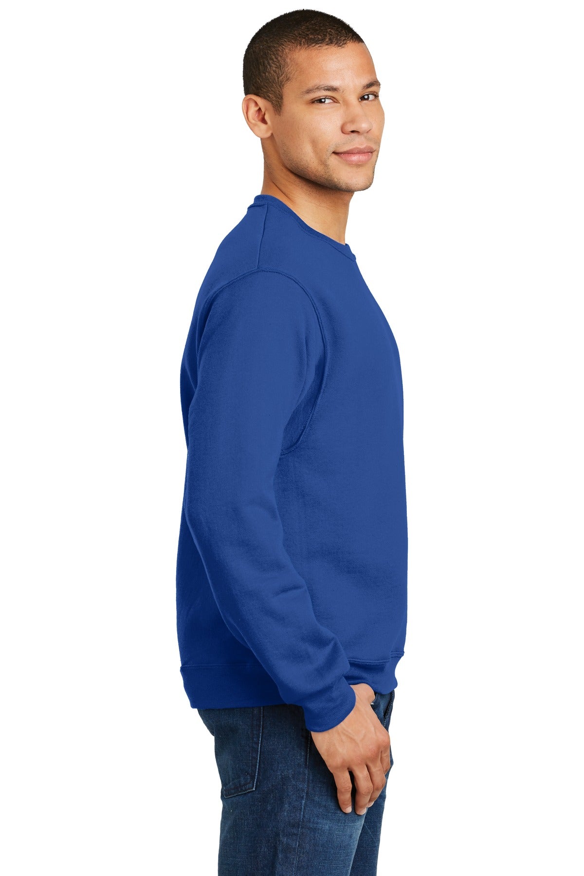 Right View of ROYAL Jerzees - NuBlend Crewneck Sweatshirt. 562M plain