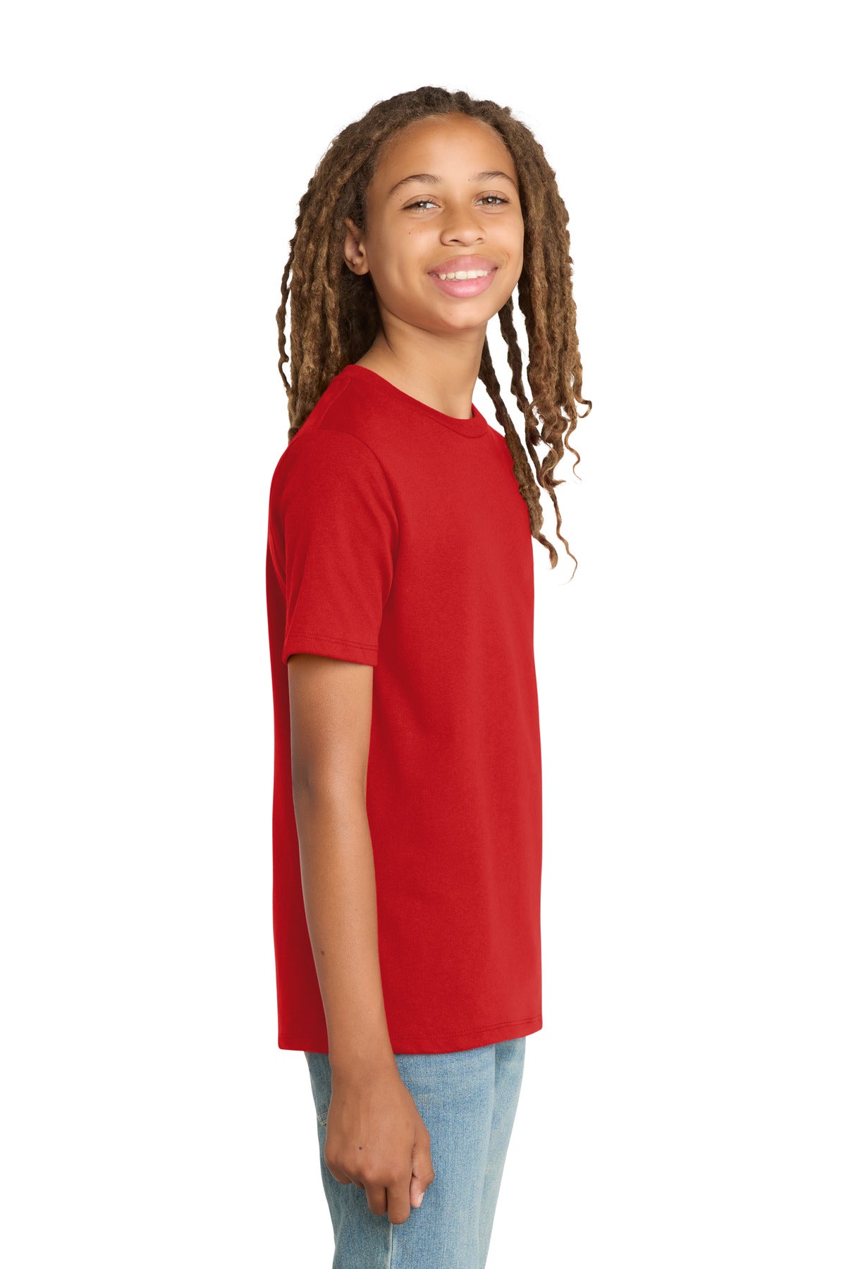 Right View of RubyRed District Youth Re-Tee DT8000Y plain