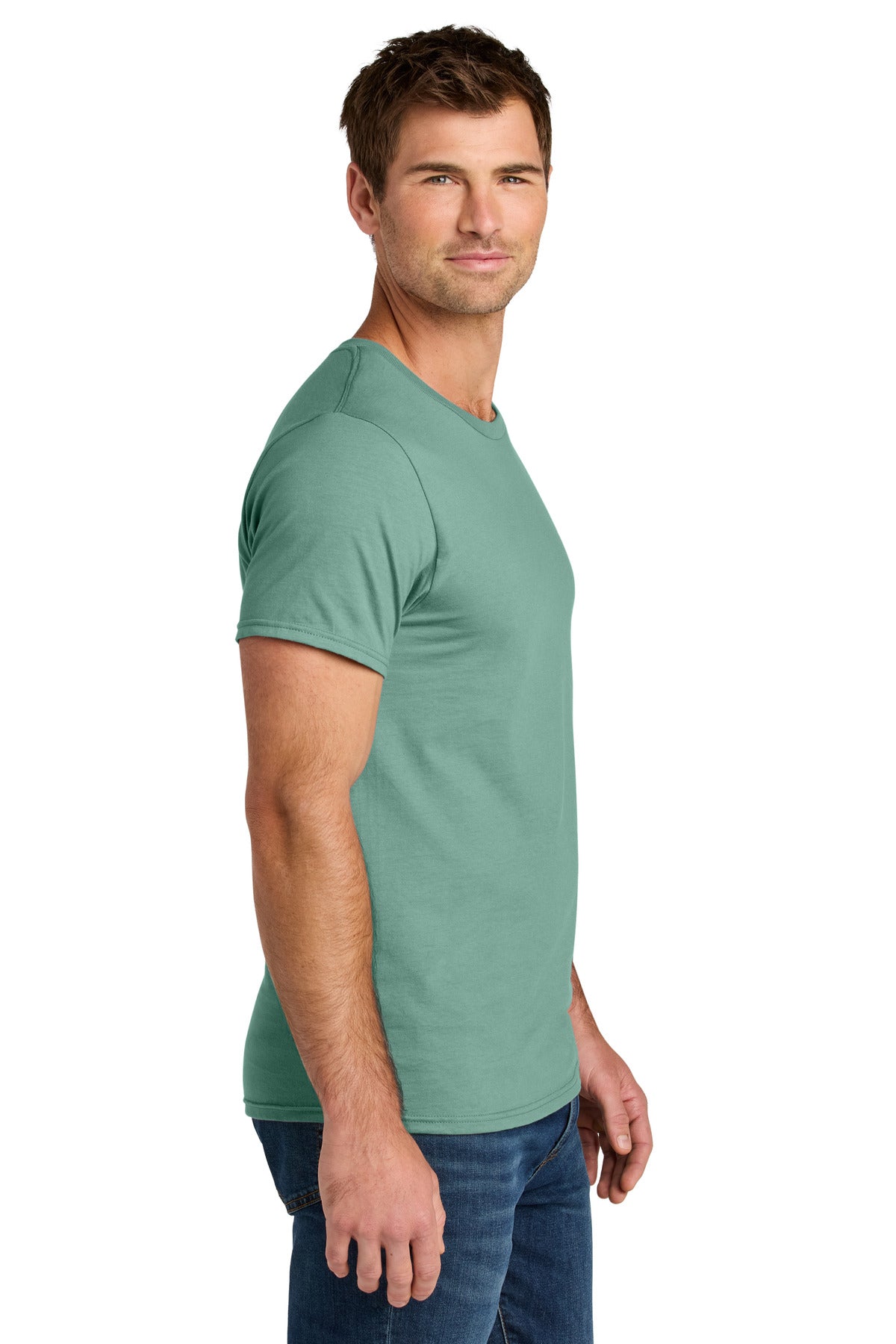 Right View of Sage Jerzees Ultimate Unisex Ring Spun T-Shirt IC46M plain