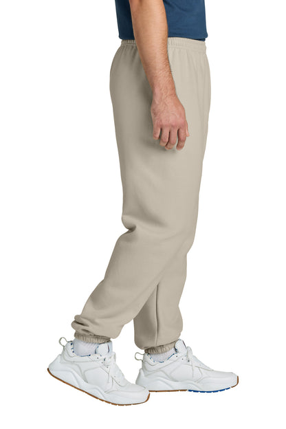Right View of Sand Gildan Heavy Blend Sweatpant. 18200 plain