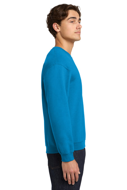 Right View of Sapphire Gildan Heavy Blend Crewneck Sweatshirt. 18000 plain