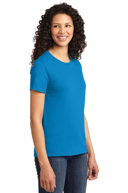 Right View of Sapphire Port & Co Women's Essential Tee. LPC61 plain