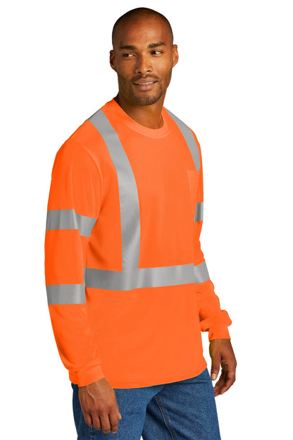 Right View of SftyOrg CornerStone ANSI 107 Class 3 Mesh Long Sleeve Tee. CS203 plain