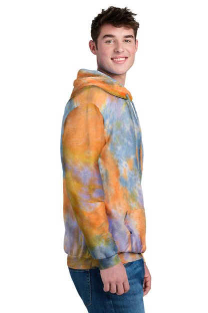 Right View of ShbtCbrst Port & Co Crystal Tie-Dye Pullover Hoodie PC144 plain