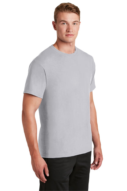 Right View of Silver Jerzees Dri-Power 100% Polyester T-Shirt. 21M plain