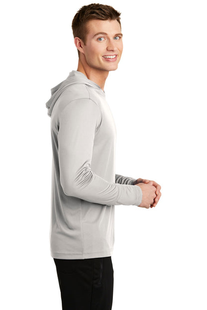 Right View of Silver Sport-Tek PosiCharge Competitor Hooded Pullover. ST358 plain