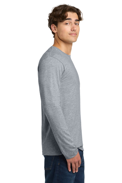 Right View of Sport Grey Gildan Softstyle Long Sleeve T-Shirt. 64400 plain