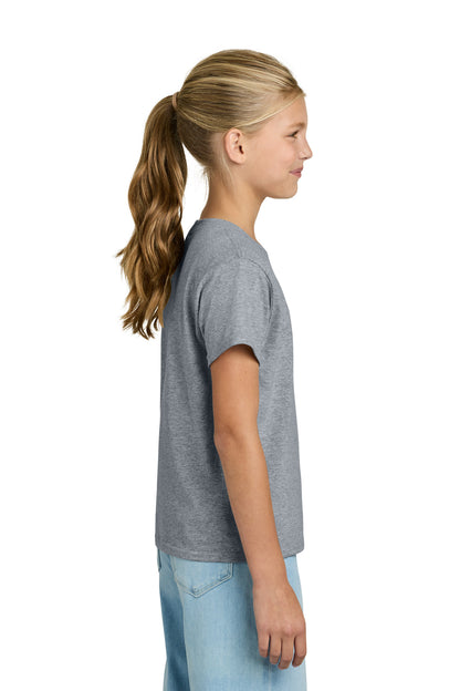 Right View of SportGrey Gildan Youth Light Cotton Tee 3000B plain