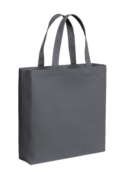 Right View of StormGrey Port Authority Cotton Canvas Tote BG424 plain