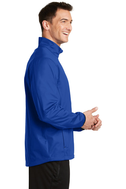 Right View of True Royal Port Authority Active Soft Shell Jacket. J717 plain