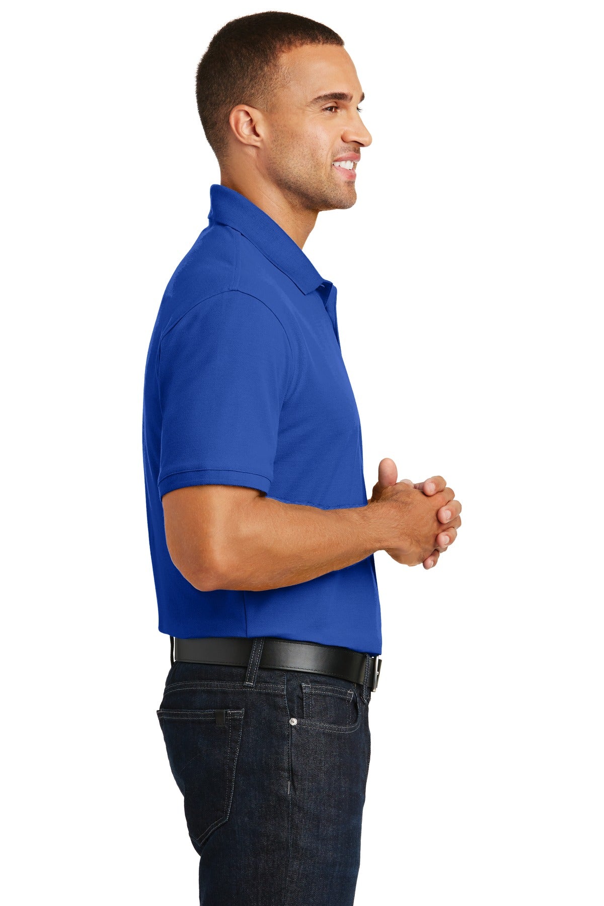Right View of True Royal Port Authority Core Classic Pique Polo. K100 plain