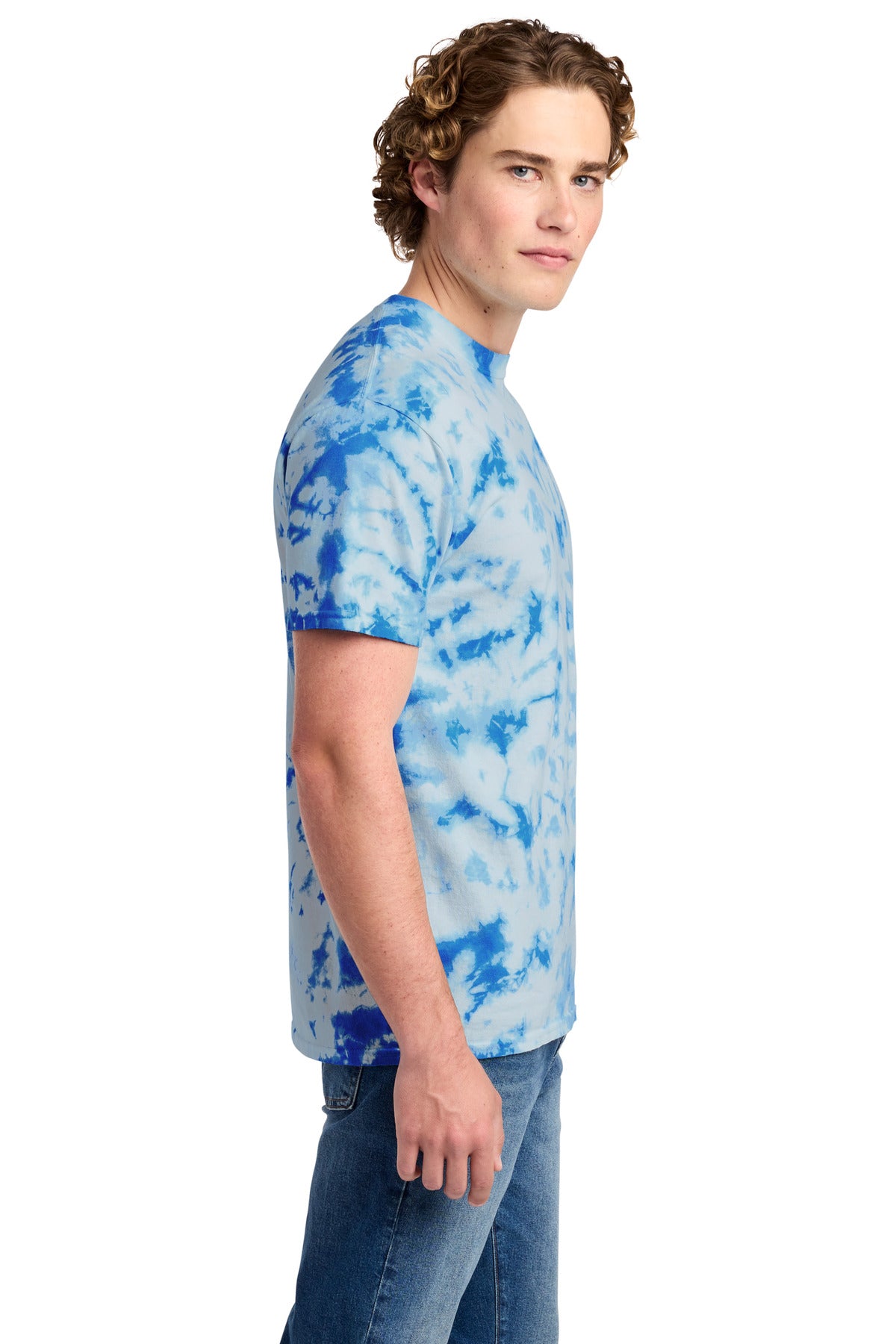 Right View of True Royal Port & Co Crystal Tie-Dye Tee PC145 plain