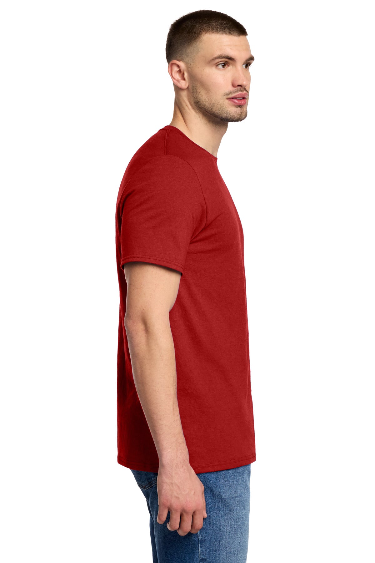 Right View of TrueRed Jerzees Premium Blend Ring Spun T-Shirt 560M plain
