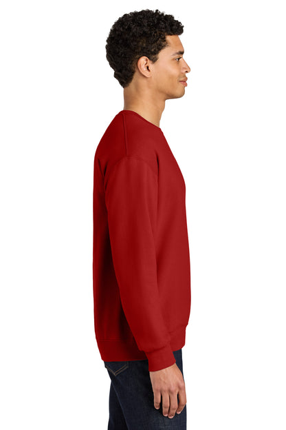 Right View of TrueRed Jerzees Ultimate Unisex CVC Ring Spun Crewneck Sweatshirt IC48M plain