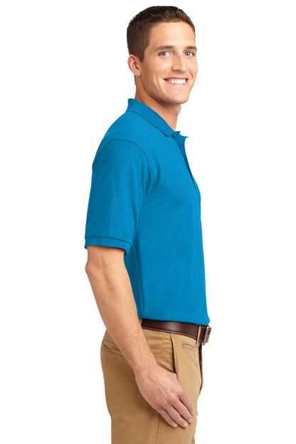 Right View of Turquoise Port Authority Silk Touch Polo K500 plain