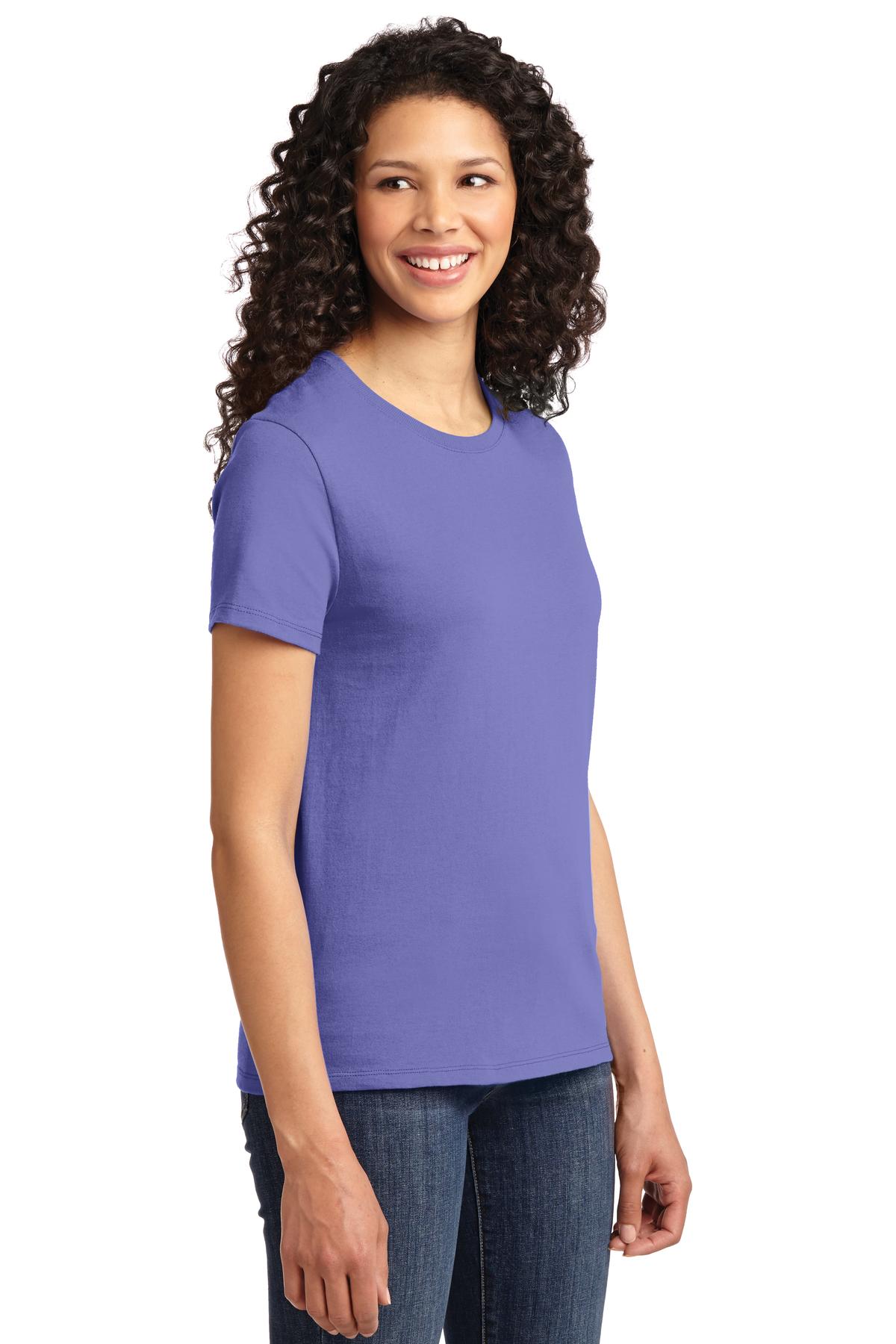 Right View of Violet Port & Co Women's Essential Tee. LPC61 plain