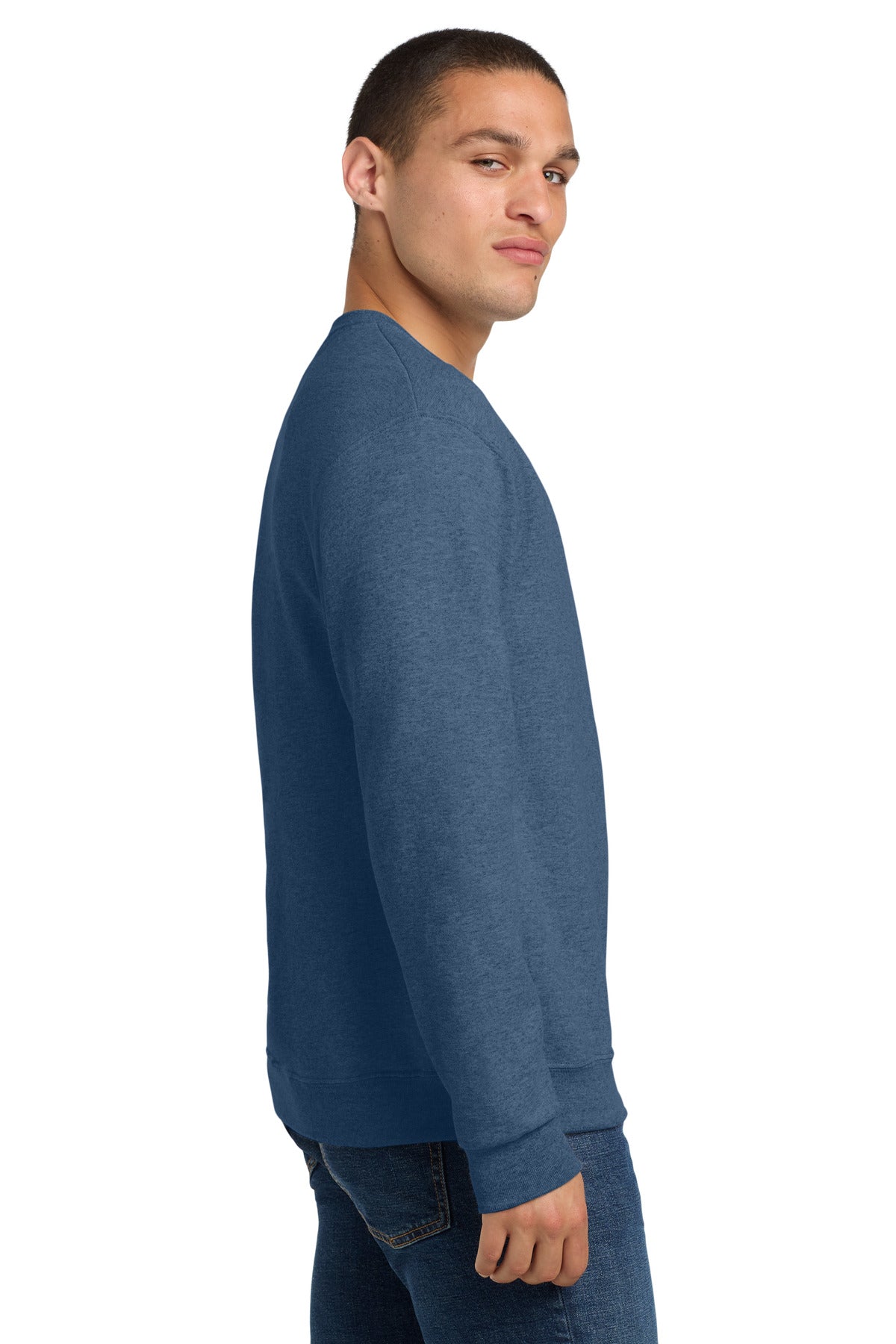 Right View of VtgHtrBl Jerzees - NuBlend Crewneck Sweatshirt. 562M plain
