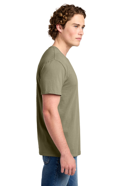 Right View of Walnut Port & Co Beach Wash Garment-Dyed Tee. PC099 plain