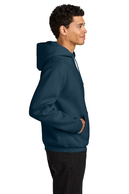 Right View of WashedNavy Jerzees Rugged Unisex Hooded Sweatshirt H12M plain