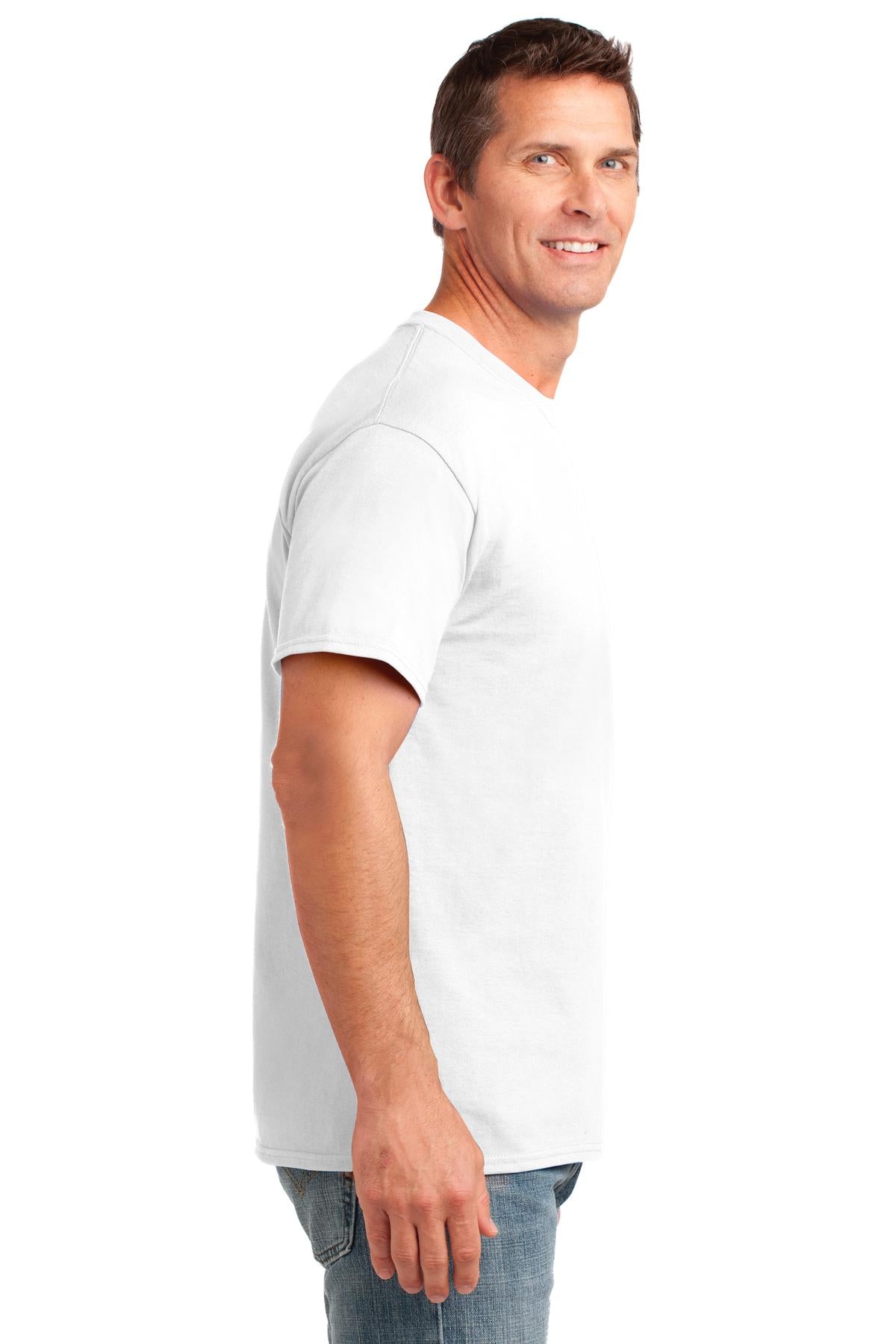 Right View of White Gildan Gildan Performance T-Shirt. 42000 plain