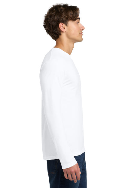 Right View of White Gildan Softstyle Long Sleeve T-Shirt. 64400 plain