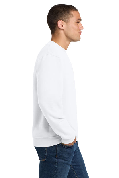 Right View of White Jerzees - NuBlend Crewneck Sweatshirt. 562M plain