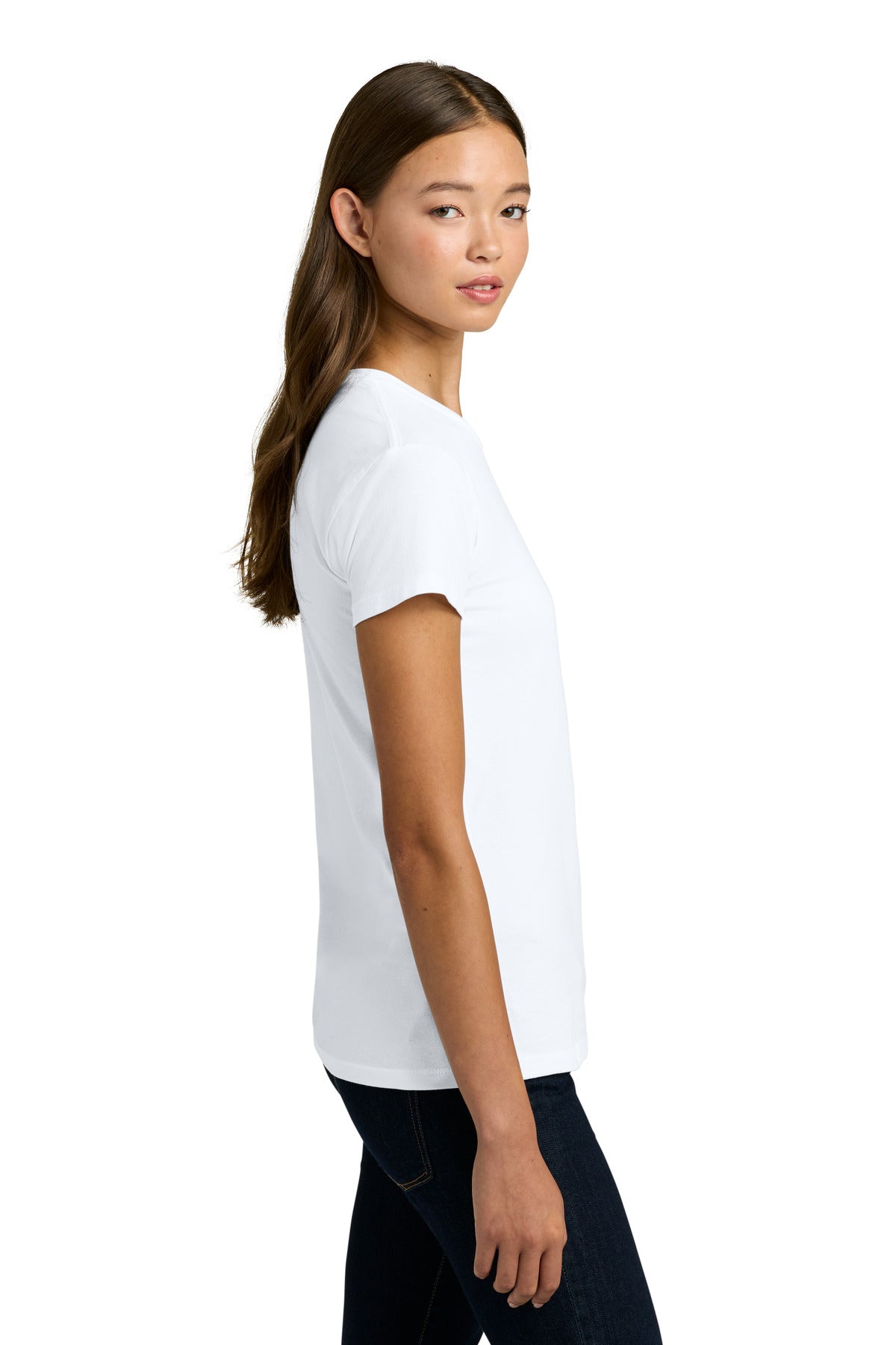 Right View of White Next Level Apparel Women's Cotton Relaxed Tee NL3910 plain