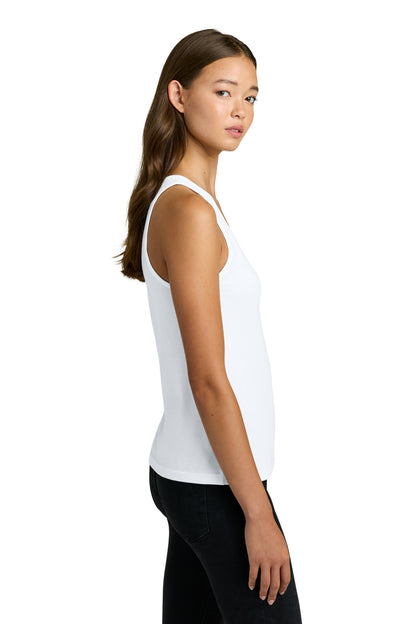 Right View of White Next Level Apparel Women's Cotton Tank NL3933 plain