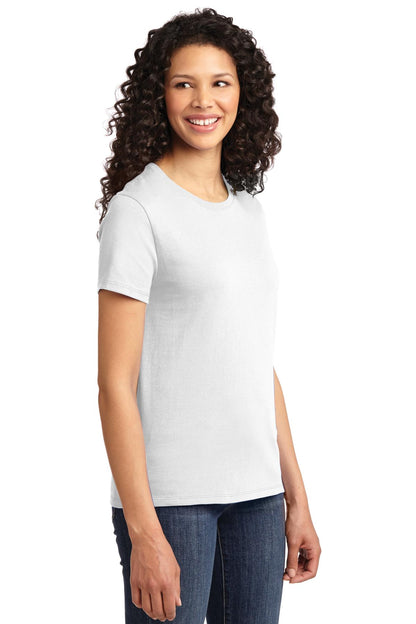 Right View of White Port & Co Women's Essential Tee. LPC61 plain