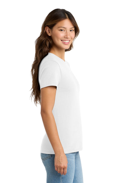 Right View of White Port & Co Women's Essential Tee. LPC61 plain