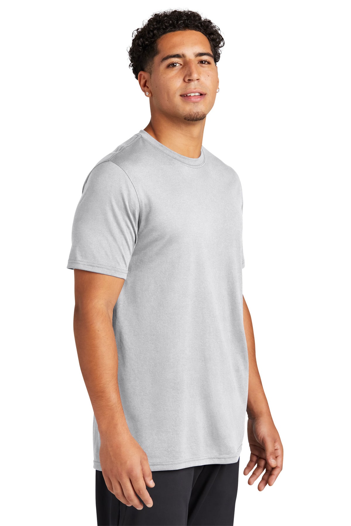 Right View of White Sport-Tek Echo Tee ST760 plain